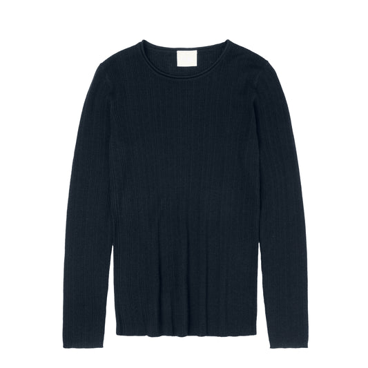 FUB Rib Blouse Navy