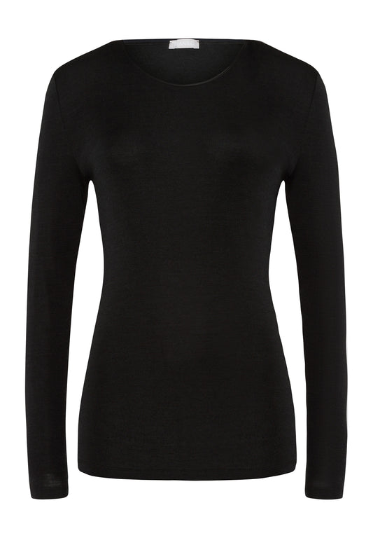 Hanro Woolen Silk Blouse Black