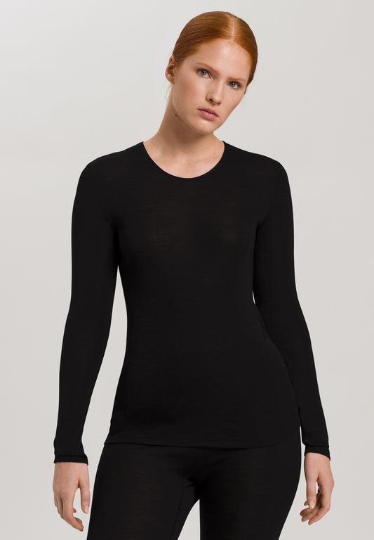 Hanro Woolen Silk Blouse Black