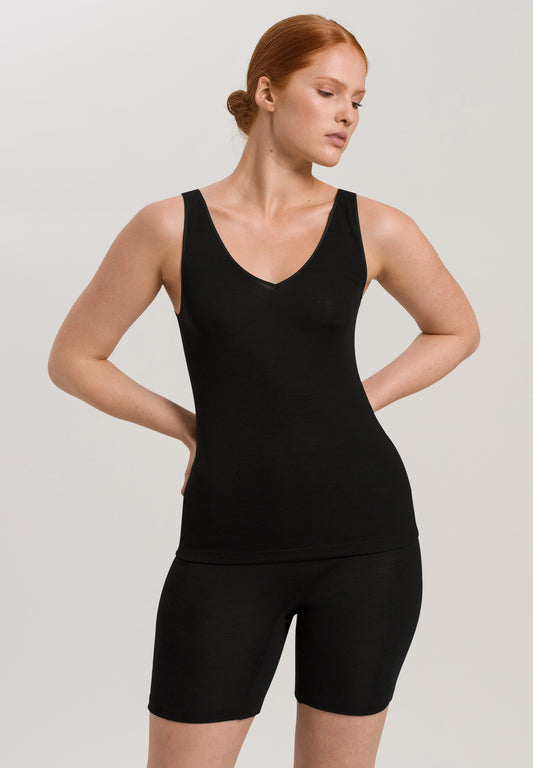 Hanro Woolen Silk Top Black